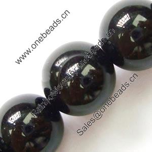 Gemstone beads, black jade, round, 12mm, Sold per 16-inch Strand 