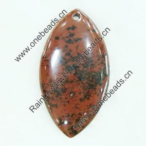 Gemstone pendant, black obsidian, hores eye, 25x55x6mm, Sold by PC