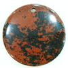 Gemstone pendant, black obsidian, coin, 45x45x6mm, Sold by PC 