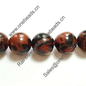 Gemstone beads, black obsidian, round, 6mm, Sold per 16-inch Strand 