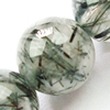 Gemstone beads, black rutilated quartz, round, 14mm, Sold per 16-inch Strand