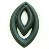 Gemstone pendant, sand surface black stone, hores eye, 35x50x6mm, Sold by PC 