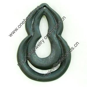 Gemstone pendant, sand surface black stone, calabash, 40x50x6mm, Sold by PC 