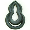 Gemstone pendant, sand surface black stone, calabash, 40x50x6mm, Sold by PC 