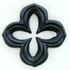 Gemstone pendant, sand surface black stone, flower,40x40x6mm, Sold by PC 