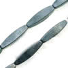 Gemstone beads, sand surface black stone, rectangle, 10x40mm, Sold per 16-inch Strand 