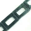 Gemstone beads, sand surface black stone, rectangle, 24x32x5mm, Sold per 16-inch Strand 