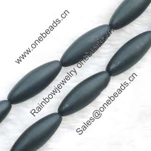 Gemstone beads, sand surface black stone, rice, 9x21mm, Sold per 16-inch Strand