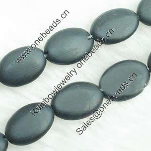 Gemstone beads, sand surface black stone, oval, 10x14mm, Sold per 16-inch Strand