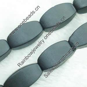 Gemstone beads, sand surface black stone, nugget, 15x30mm, Sold per 16-inch Strand 