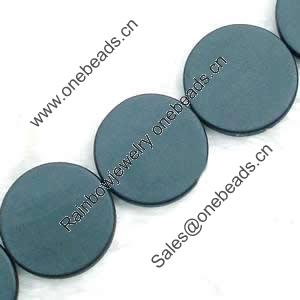 Gemstone beads, sand surface black stone, plane coin, 30x30x4mm, Sold per 16-inch Strand 