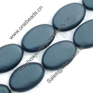 Gemstone beads, sand surface black stone, oval, 20x30x7mm, Sold per 16-inch Strand 