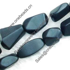 Gemstone beads, sand surface black stone, nugget, 20x30mm, Sold per 16-inch Strand