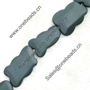 Gemstone beads, sand surface black stone, free form, 25x45mm, Sold per 16-inch Strand 