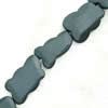 Gemstone beads, sand surface black stone, free form, 25x45mm, Sold per 16-inch Strand 