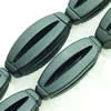 Gemstone beads, sand surface black stone, rice, 16x32mm, Sold per 16-inch Strand