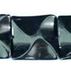 Gemstone beads, black stone, wave square, 25x25mm, Sold per 16-inch Strand