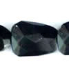 Gemstone beads, black stone, faceted nugget, 30x38mm, Sold per 16-inch Strand 