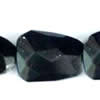 Gemstone beads, black stone, faceted nugget, 30x38mm, Sold per 16-inch Strand 