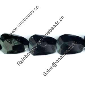 Gemstone beads, black stone, faceted nugget, 30x38mm, Sold per 16-inch Strand 