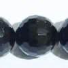 Gemstone beads, black stone, 128-faceted round, 16x16mm, Sold per 16-inch Strand