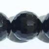 Gemstone beads, black stone, 128-faceted round, 12x12mm, Sold per 16-inch Strand