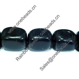 Gemstone beads, black stone, nugget, 8x10mm, Sold per 16-inch Strand 
