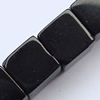 Gemstone beads, black stone, cube, 10x10mm, Sold per 16-inch Strand 