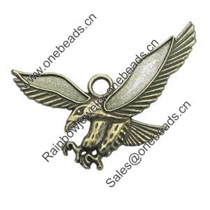 Pendant/Charm, Zinc Alloy Jewelry Findings, Lead-free, Animal 43x37mm, Sold by Bag