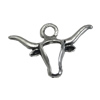Pendant/Charm, Zinc Alloy Jewelry Findings, Lead-free, Animal Head 23x15mm, Sold by Bag