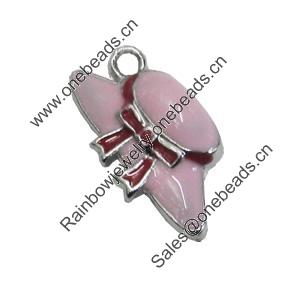 Zinc Alloy Enamel Pendant, Nickel-free & Lead-free, Hat 18x9mm, Sold by Bag