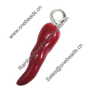 Zinc Alloy Enamel Pendant, Nickel-free & Lead-free, vegetable 5x20mm, Sold by Bag