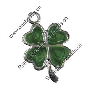 Zinc Alloy Enamel Pendant, Nickel-free & Lead-free, Flower 12x20mm, Sold by PC