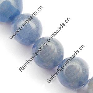 Gemstone beads, blue aventurine, round, 8mm, Sold per 16-inch Strand