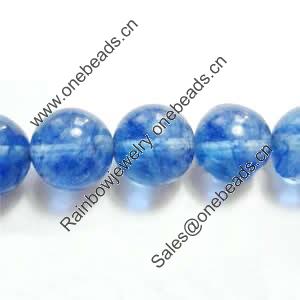 Gemstone beads, blue quartze, round, 8mm, Sold per 16-inch Strand 