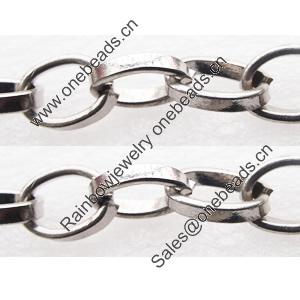 Iron Jewelry Chains, Lead-free Link's size:11.2x8.1mm, Sold by Group 
