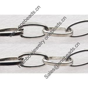 Iron Jewelry Chains, Lead-free Link's size:12.6x6.6mm, Sold by Group 