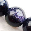 Gemstone beads, blue sand stone, round, 12mm, Sold per 7-7.5 inch Strand 