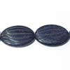 Gemstone beads, blue sand stone, oval, 13x18x4mm, Sold per 16-inch Strand 