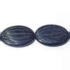 Gemstone beads, blue sand stone, oval, 40x30x8mm, Sold per 16-inch Strand 