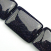 Gemstone beads, blue sand stone, rectangle, 30x20x7mm, Sold per 16-inch Strand 