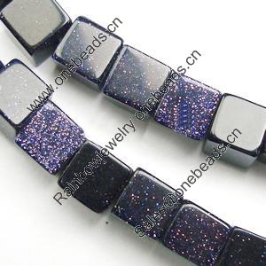 Gemstone beads, blue sand stone, cube, 12x12mm, Sold per 16-inch Strand