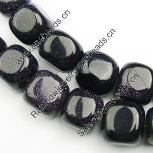 Gemstone beads, blue sand stone, nugget, 17x20mm, Sold per 16-inch Strand