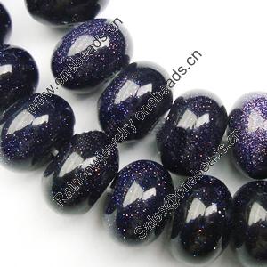 Gemstone beads, blue sand stone, roundel, 5x10mm, Sold per 16-inch Strand 