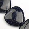 Gemstone beads, blue sand stone, heart, 12mm, Sold per 16-inch Strand 