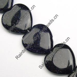 Gemstone beads, blue sand stone, heart, 12mm, Sold per 16-inch Strand 