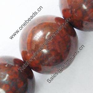 Gemstone beads, breciated jasper, round, 14mm, Sold per 16-inch Strand 