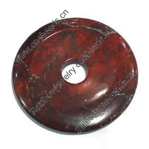 Gemstone pendant, breciated jasper, donut, 16mm, Sold by PC 