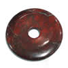 Gemstone pendant, breciated jasper, donut, 25mm, Sold by PC 
