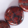 Gemstone beads, breciated jasper, coin, 12x12mm, Sold per 16-inch Strand 